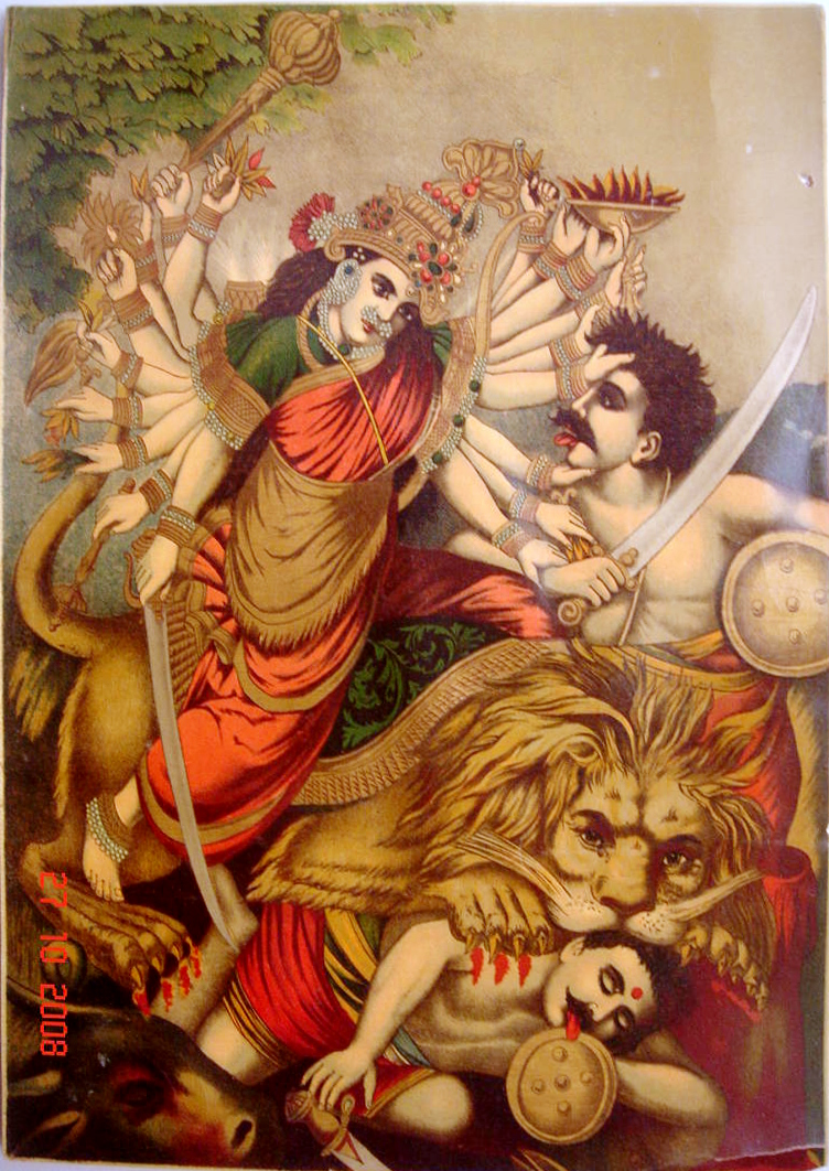 Durga 
        Mahishasura-mardini, the
         slayer of the buffalo demon