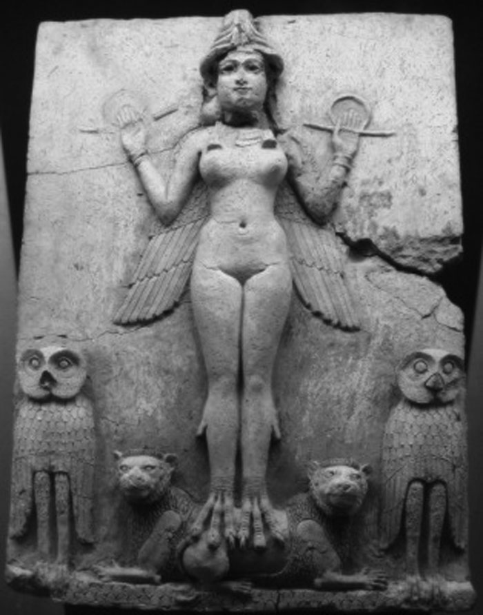 Disk of Enheduanna,
        calcite 
        relief, Penn Museum