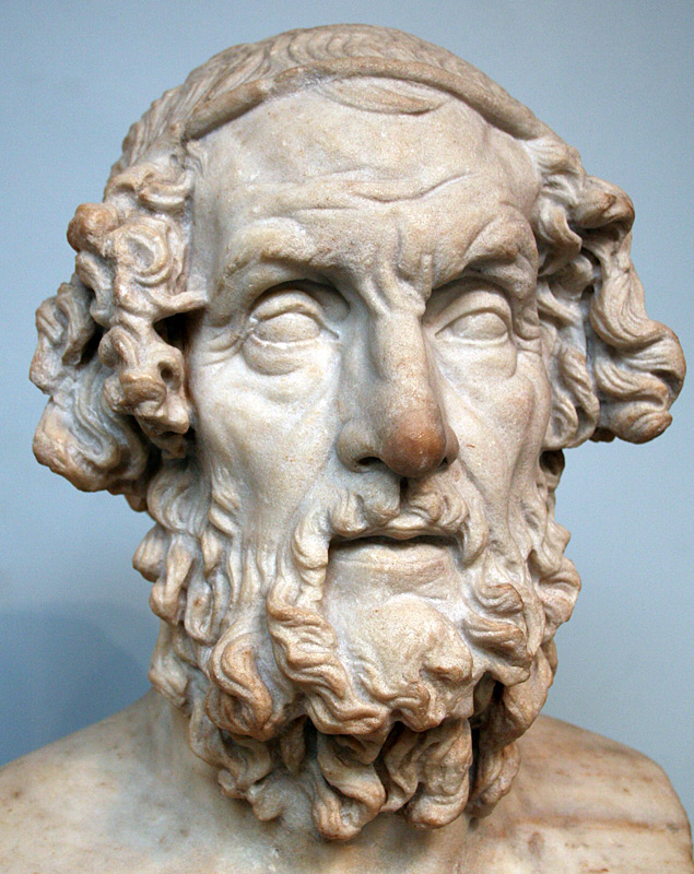 Marble bust of Homer,
         British 
        Museum