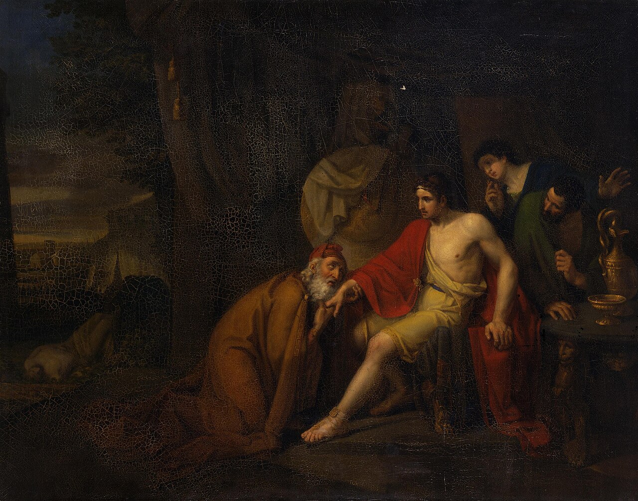 Priam Begging the Body of
        Hector from 
        Achilles by Alexey Markov, 1824, Hermitage Museum