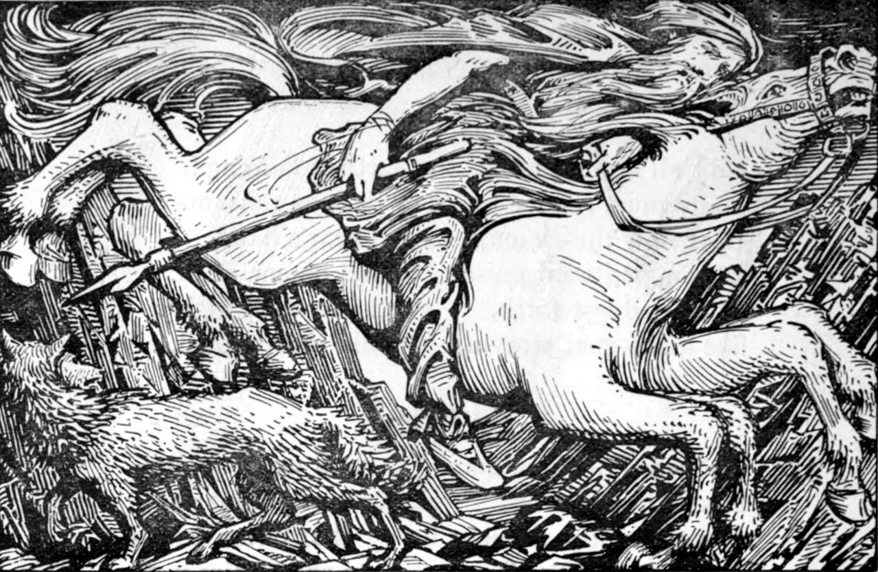 Odin Rides to Hel, W. G. Collingwood, 1908