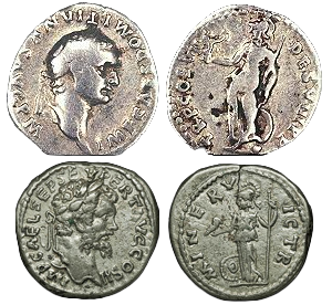 Roman coins of Minerva