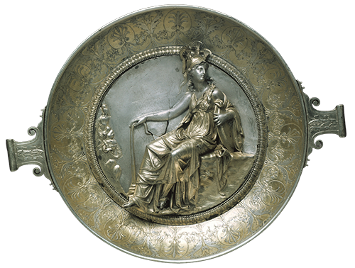 Roman emblem-bowl with a sitting Athena