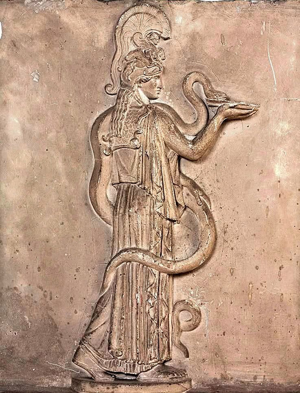 Minerva with serpent