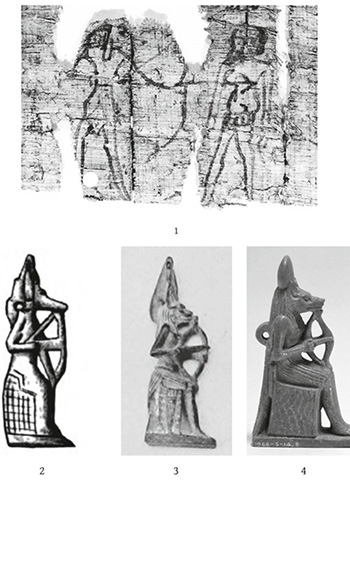 Bow-wielding Anubis figures