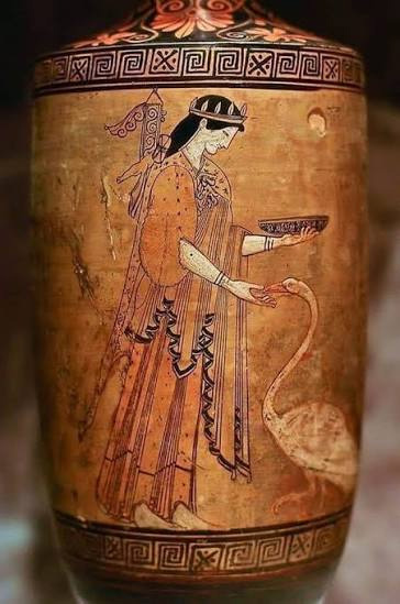 Artemis nourishing heron