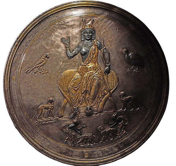 Potnia Theron/Artemis on silver patera