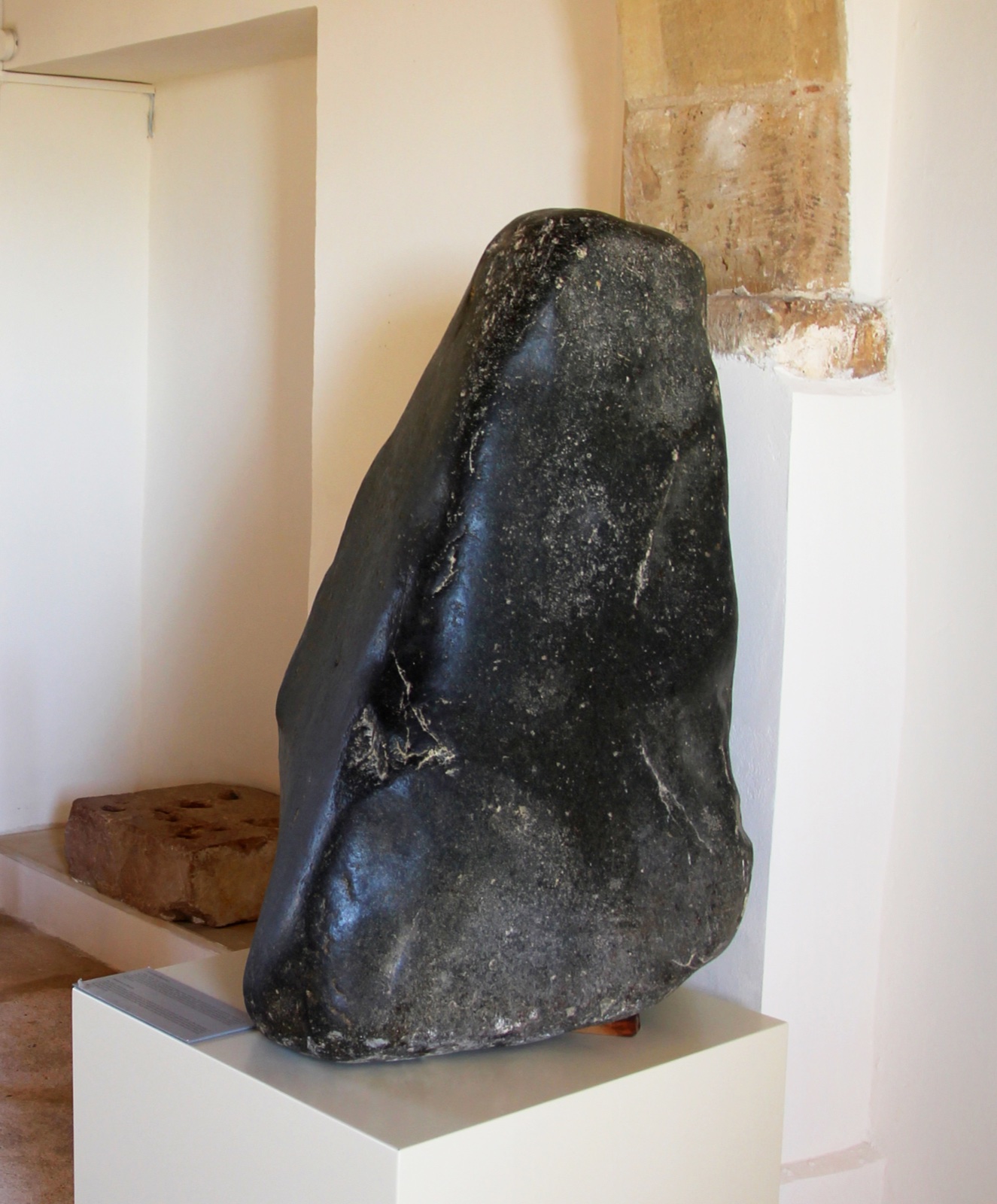 Conical stone which served as the cult idol in the sanctuary of Aphrodite at Palaepaphos, Cyprus