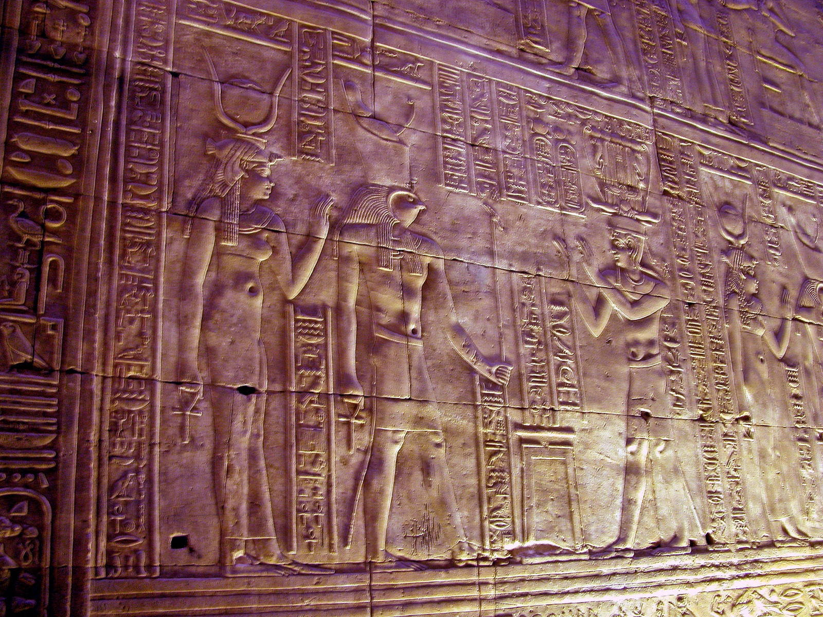 Relief depicting the Feast of the Beautiful Meeting, the reunion of Horus and Hathor