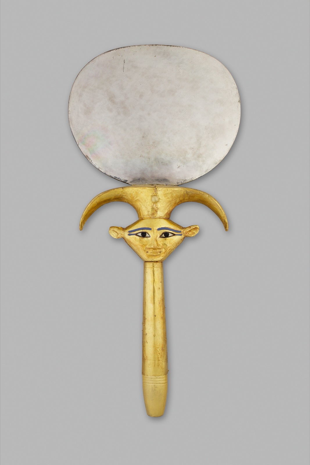 Mirror with a Hathor-emblem handle