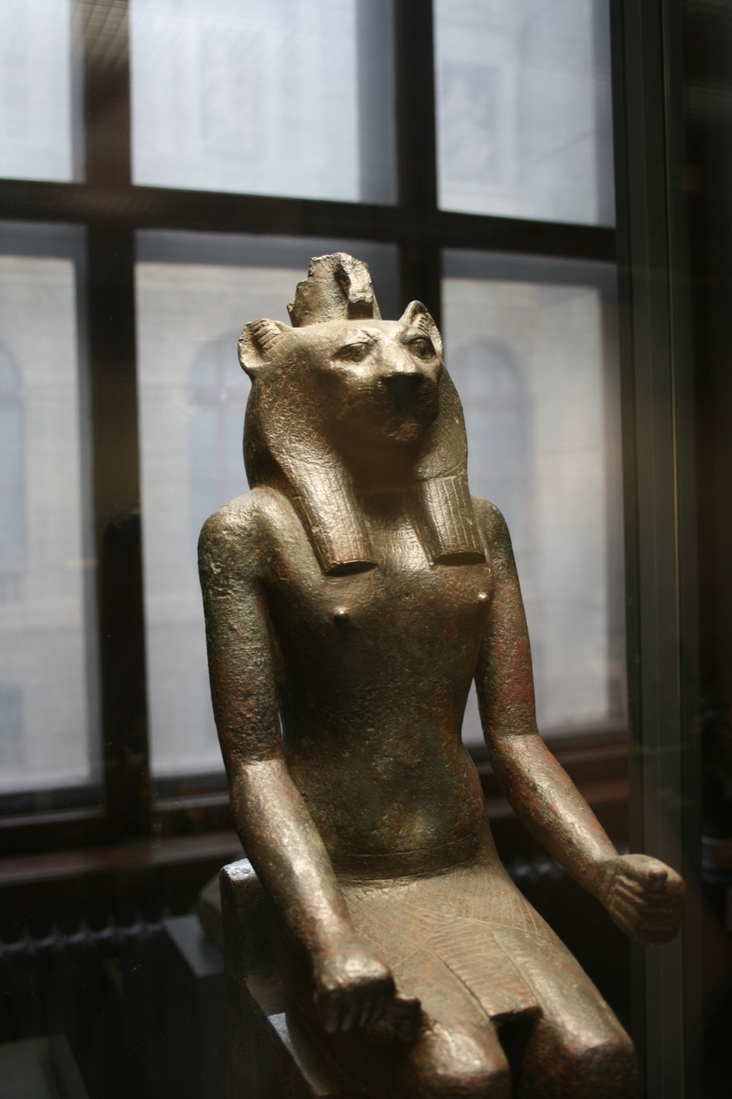 Enthroned god with the head of a lion, Mahes