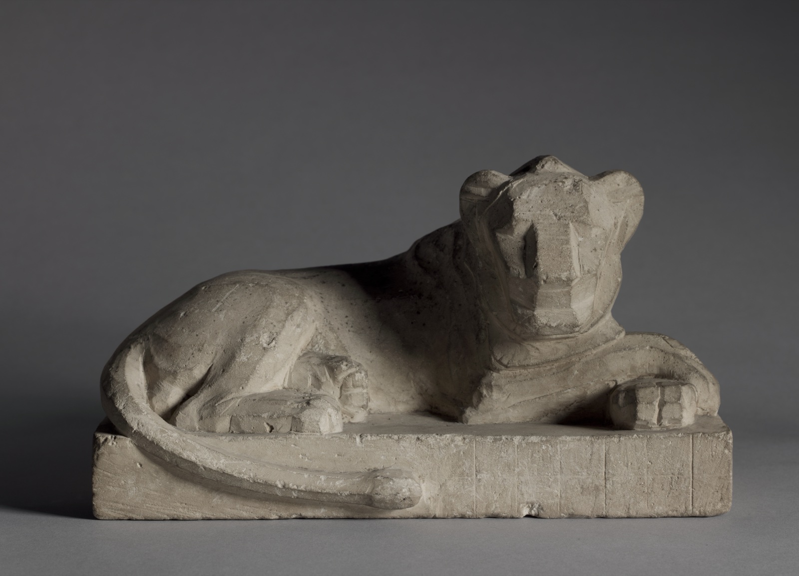 Statuette of a lion, limestone