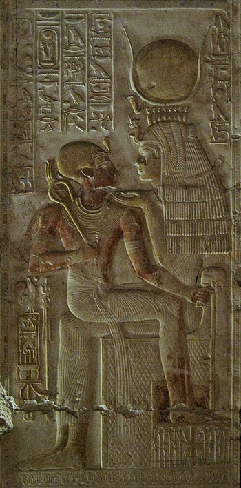 Isis nursing Pharaoh Seti