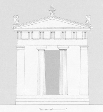 Temple of Themis at Rhamnous with sphinx acroteria