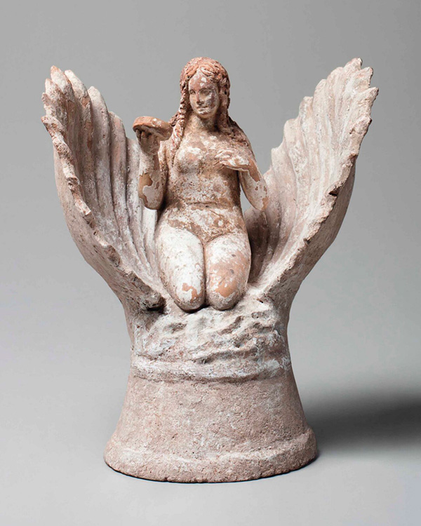 Aphrodite rising from a scallop shell