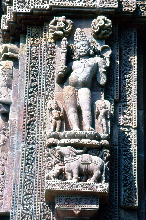 Detail of a sculpture of Yama