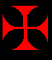 The Temple’s red cross with widening arms, retained as a sacred geometric illustration.