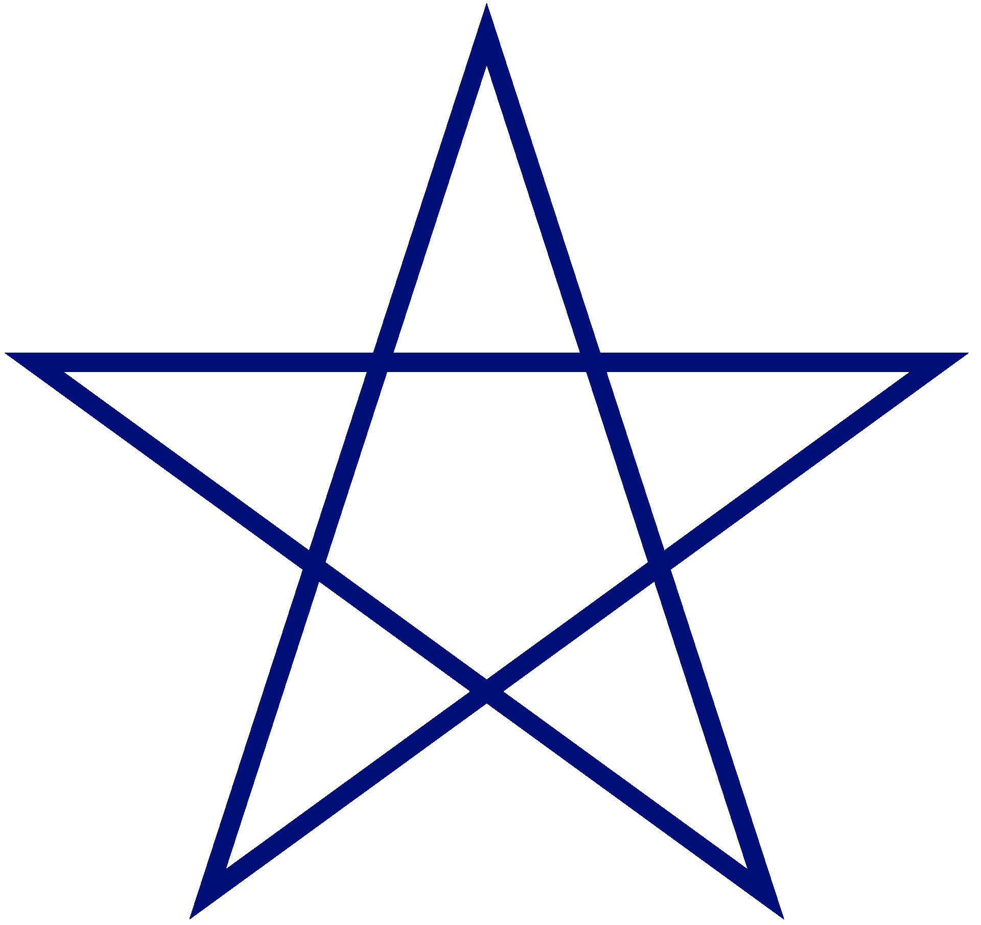 The point-up Pythagorean star in Temple blue.