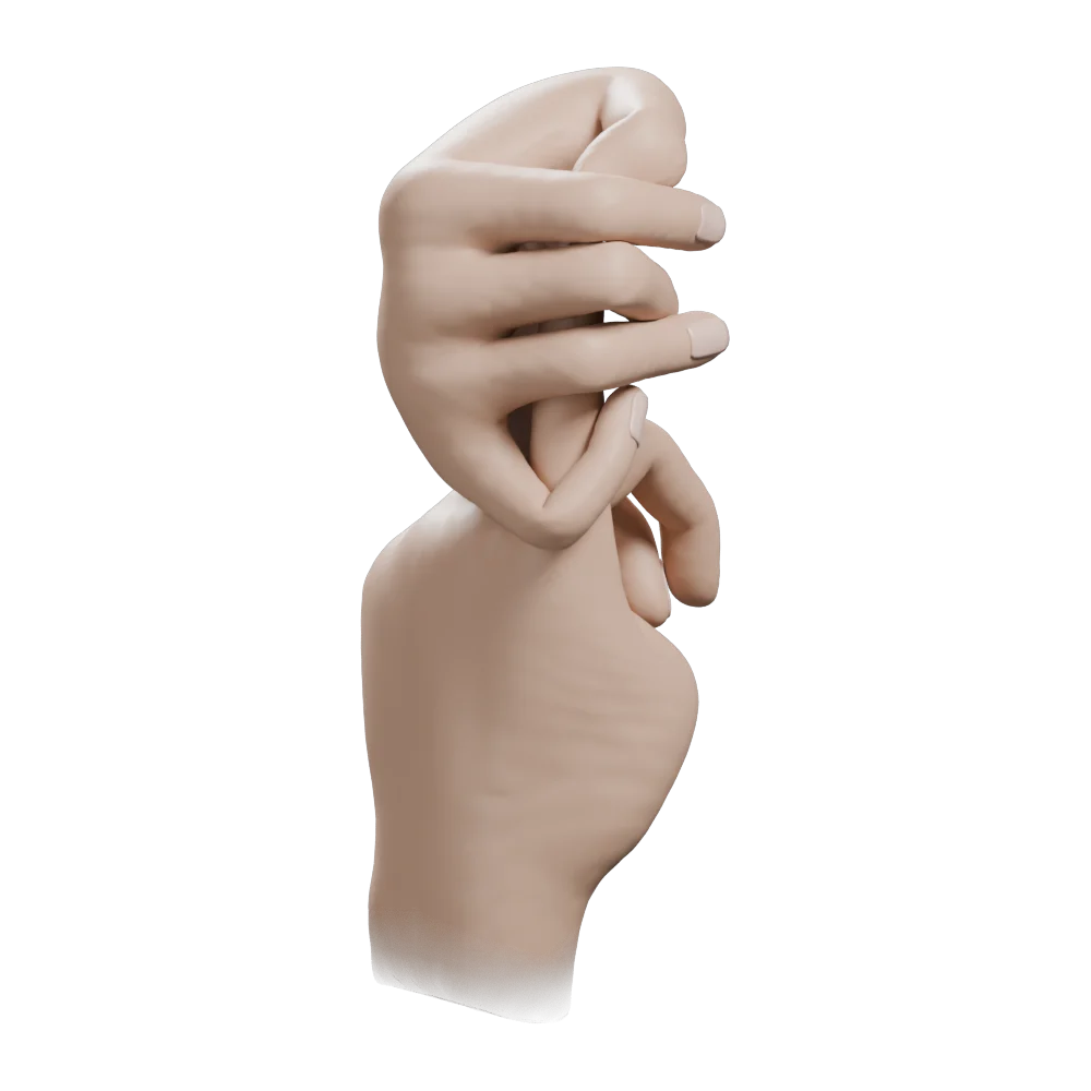 Bodhyagri Mudra: Three-quarter view from behind, close to the practitioner's own view