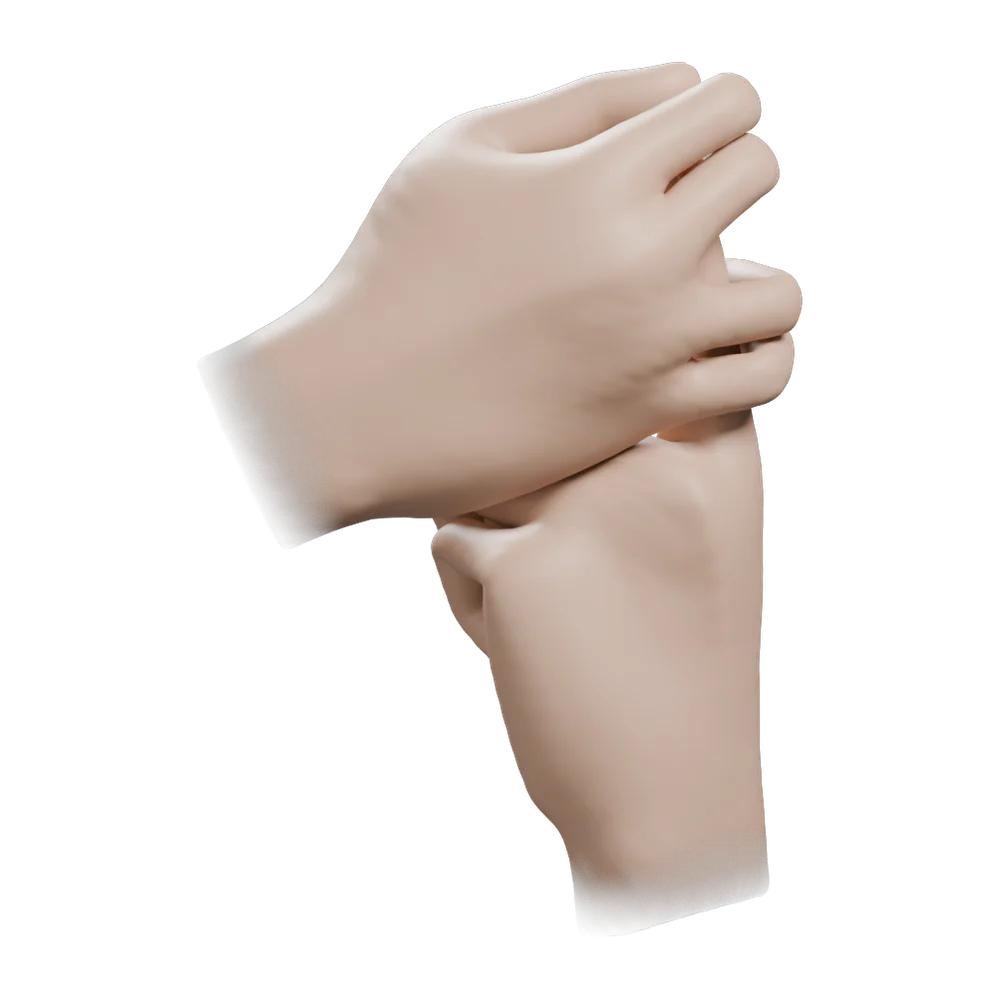 Kundalini Mudra: Three-quarter view from the practitioner's left