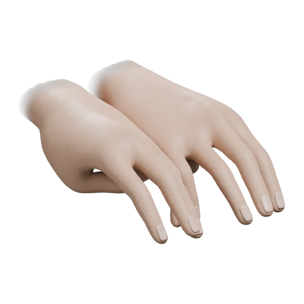 Sthapani Mudra: Three-quarter view from the practitioner's right