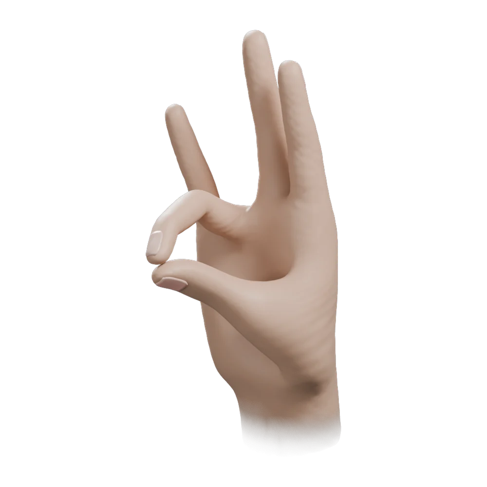 Prithvi Mudra: Three-quarter view from the practitioner's left