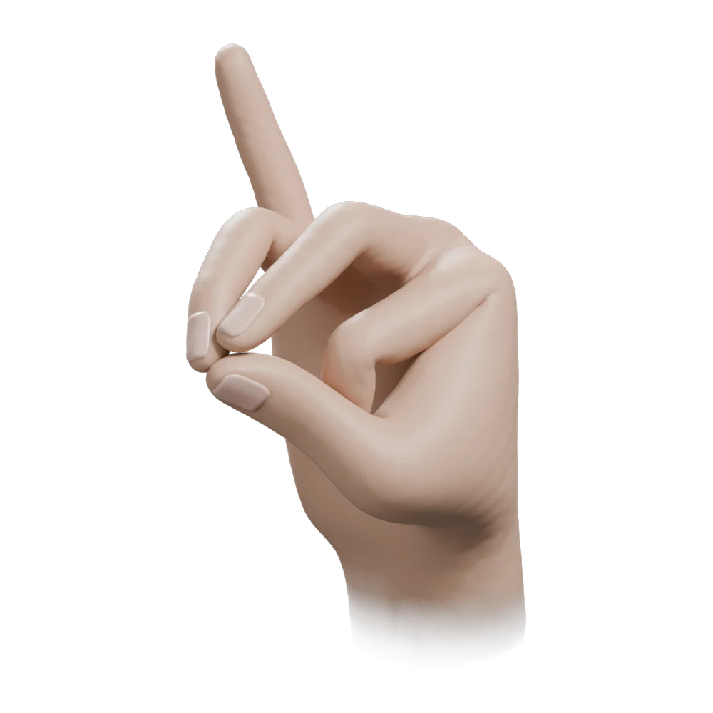 Apana Vayu Mudra: Three-quarter view from the practitioner's left