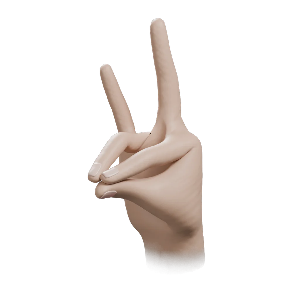 Rudra Mudra: Three-quarter view from the practitioner's left