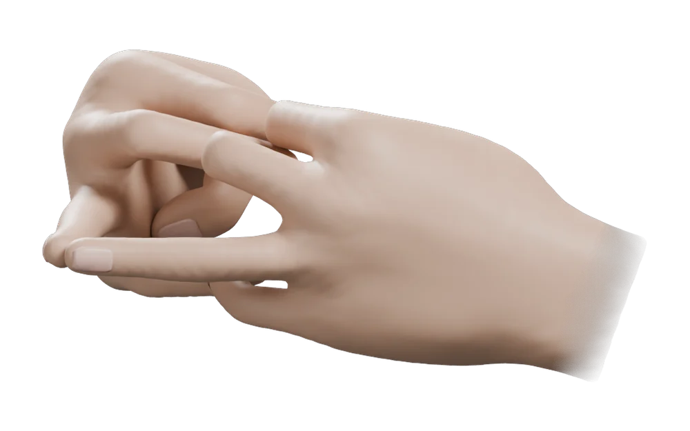 Shakti Mudra: Three-quarter view from the practitioner's left