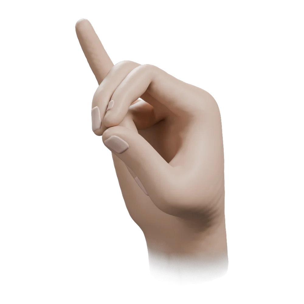 Mahasirs Mudra: Three-quarter view from the practitioner's left