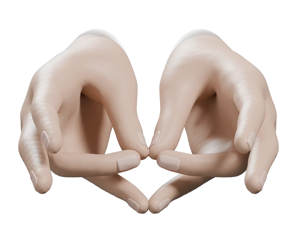Maha Sacral Mudra: Phase 2: little fingers joined, ring fingers on the thumbs