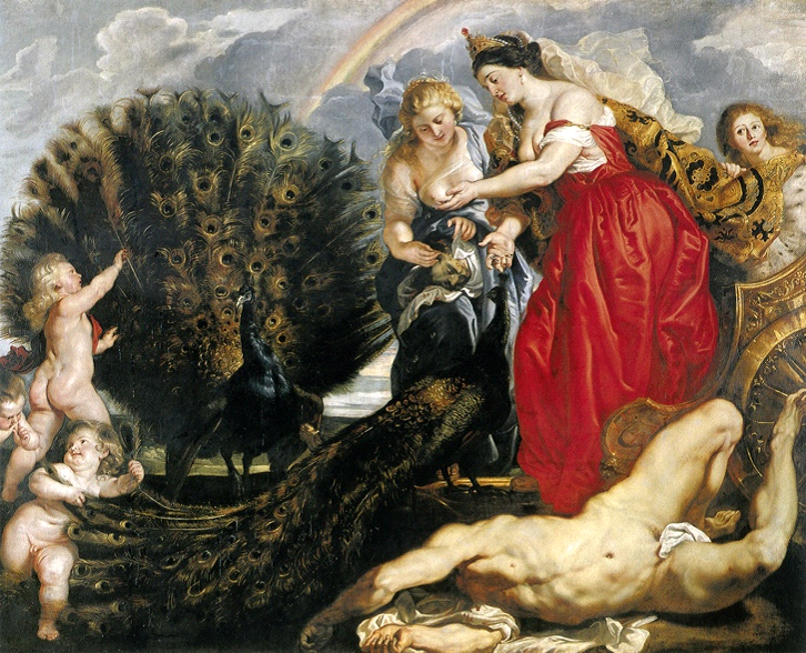 Hera/Juno with the peacock in a later European mythological painting.