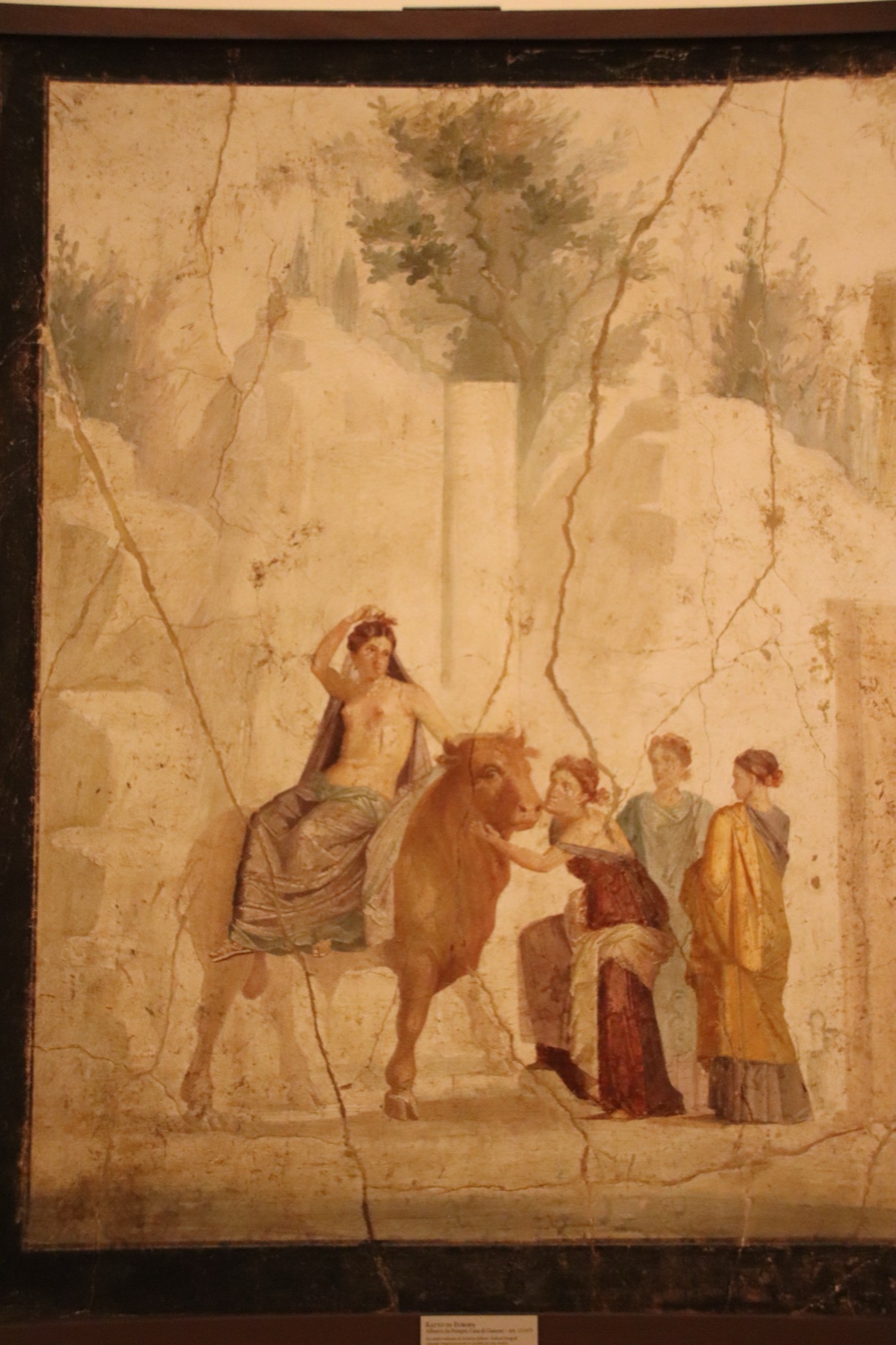Roman wall painting of Europa, daughter of Agenor, with Zeus in the form of a bull.
