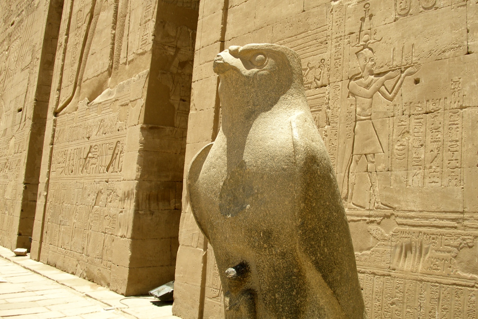 Statue of the God Horus at the Temple of Edfu in Egypt.