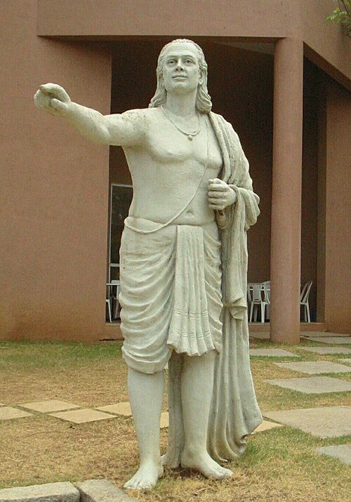 Modern commemorative statue of Aryabhata at IUCAA, Pune; photographed in May 2006. This is not a contemporary likeness