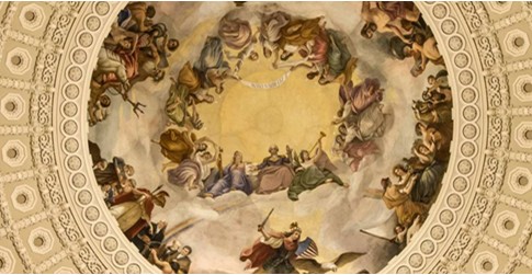 Capitol Dome painting on an Apotheosis of Washington