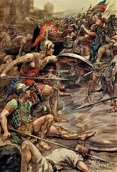 painting Epaminondas defending Pelopidas at the siege of Mantinea