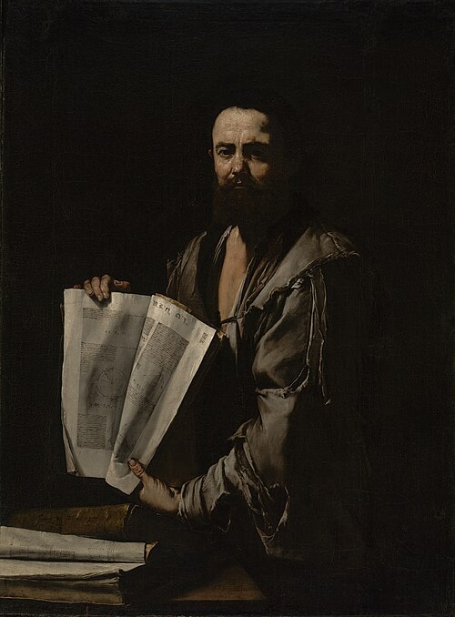 Euclid, a later imagined portrait by Jusepe de Ribera, about 1630–1635, J. Paul Getty Museum, 2001.26