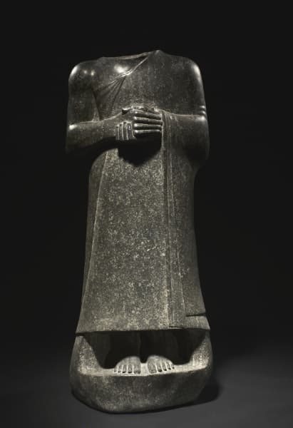 Headless statue of Gudea, twenty-second century BCE, dolerite; Cleveland Museum of Art 1963.154