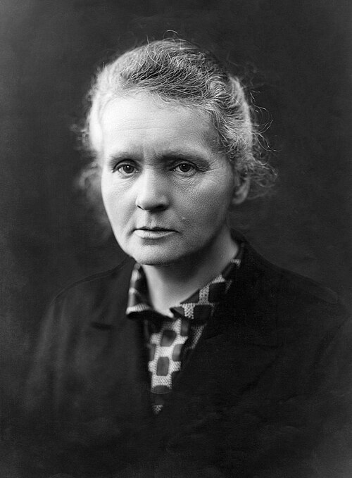 Marie Curie, photographed by Henri Manuel, c. 1920; restoration by FMSky and Bammesk