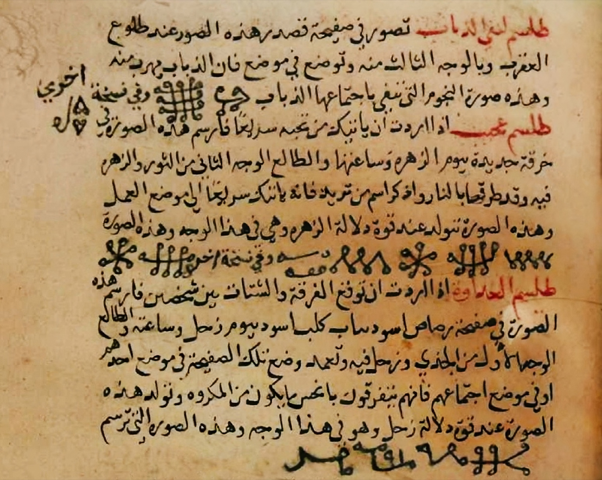 A page of the eighteenth-century Arabic Ghāyat al-ḥakīm manuscript, Riyadh MS 5751, folio 40r. It illustrates the later transmission of the work influentially attributed to Maslama al-Qurṭubī