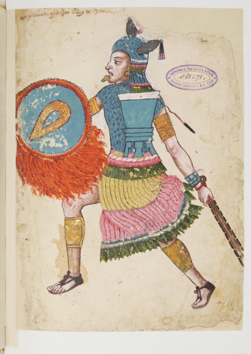Nezahualcoyotl depicted in the late-sixteenth-century Codex Ixtlilxochitl, folio 106r. This is a later representation of the fifteenth-century ruler