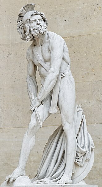Philopoemen wounded, an imagined representation by David d’Angers, 1837; Louvre, LP 1556