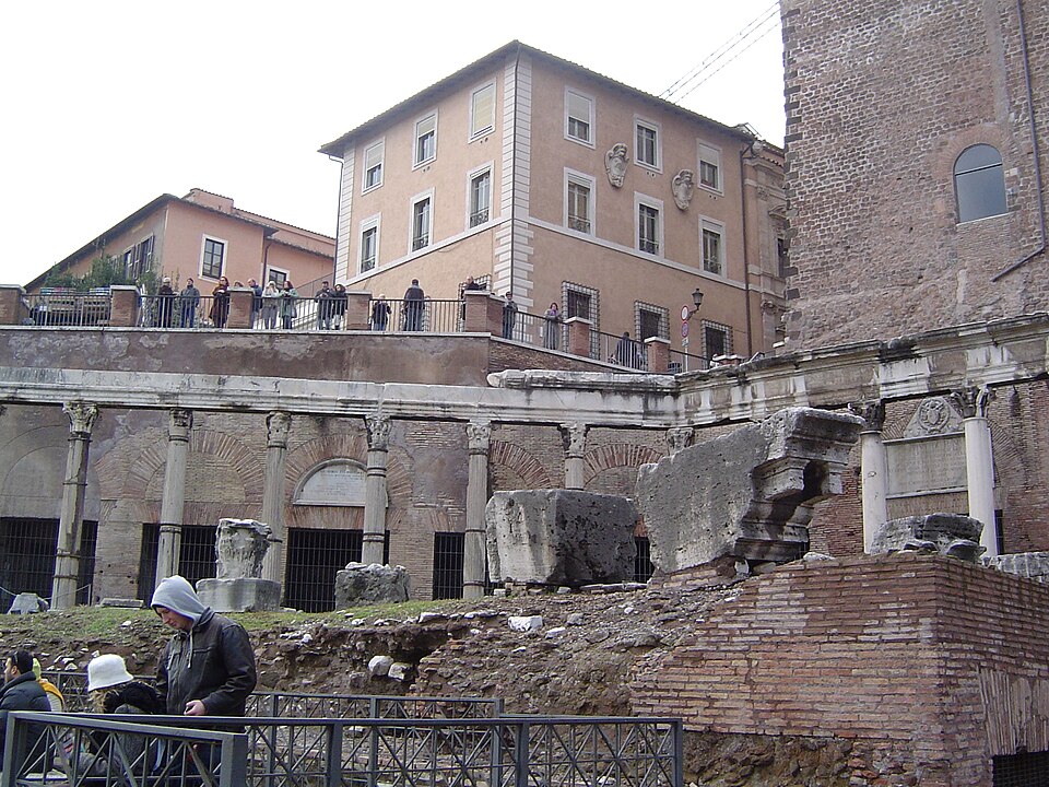 The surviving Portico of the Consenting Gods in the Roman Forum, associated with Praetextatus’s fourth-century restoration