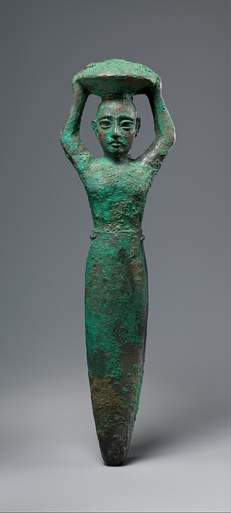 Foundation figure of Shulgi carrying a basket, Metropolitan Museum 59.41.1