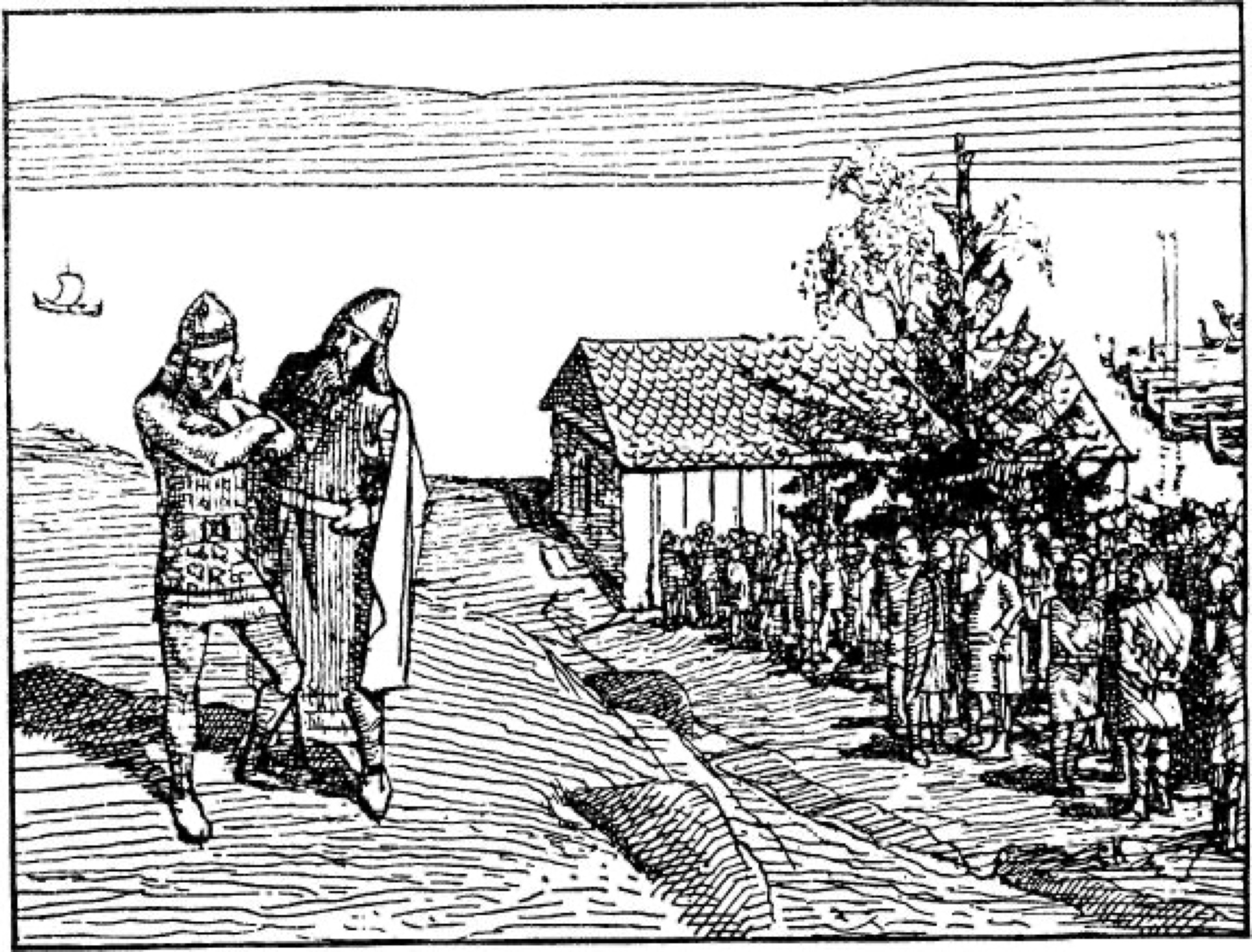 Christian Krohg’s illustration of Earl Sigurðr persuading the king, published in the 1899 Heimskringla. A later imagining of the saga episode