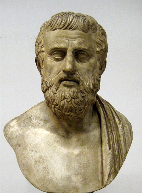 Cast of a bust representing Sophocles, photographed by Shakko in 2008