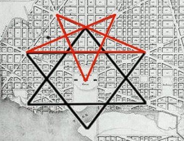 Pentagram and Star of Zeus in the Initial design of Washington D.C.