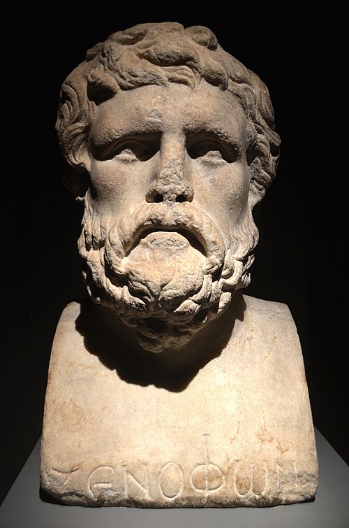 Roman marble portrait identified as Xenophon, dated about 120 CE, Bibliotheca Alexandrina. Photograph by Carole Raddato